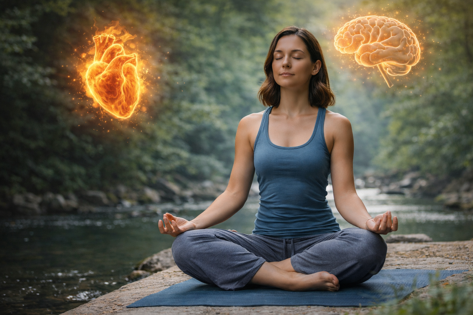 Yoga et méditation dans la forêt