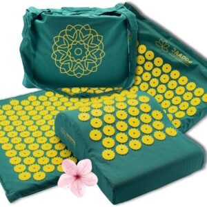 Tapis Acupression Champ de Fleurs + Coussin + Sac – Relaxation Dos et Nuque