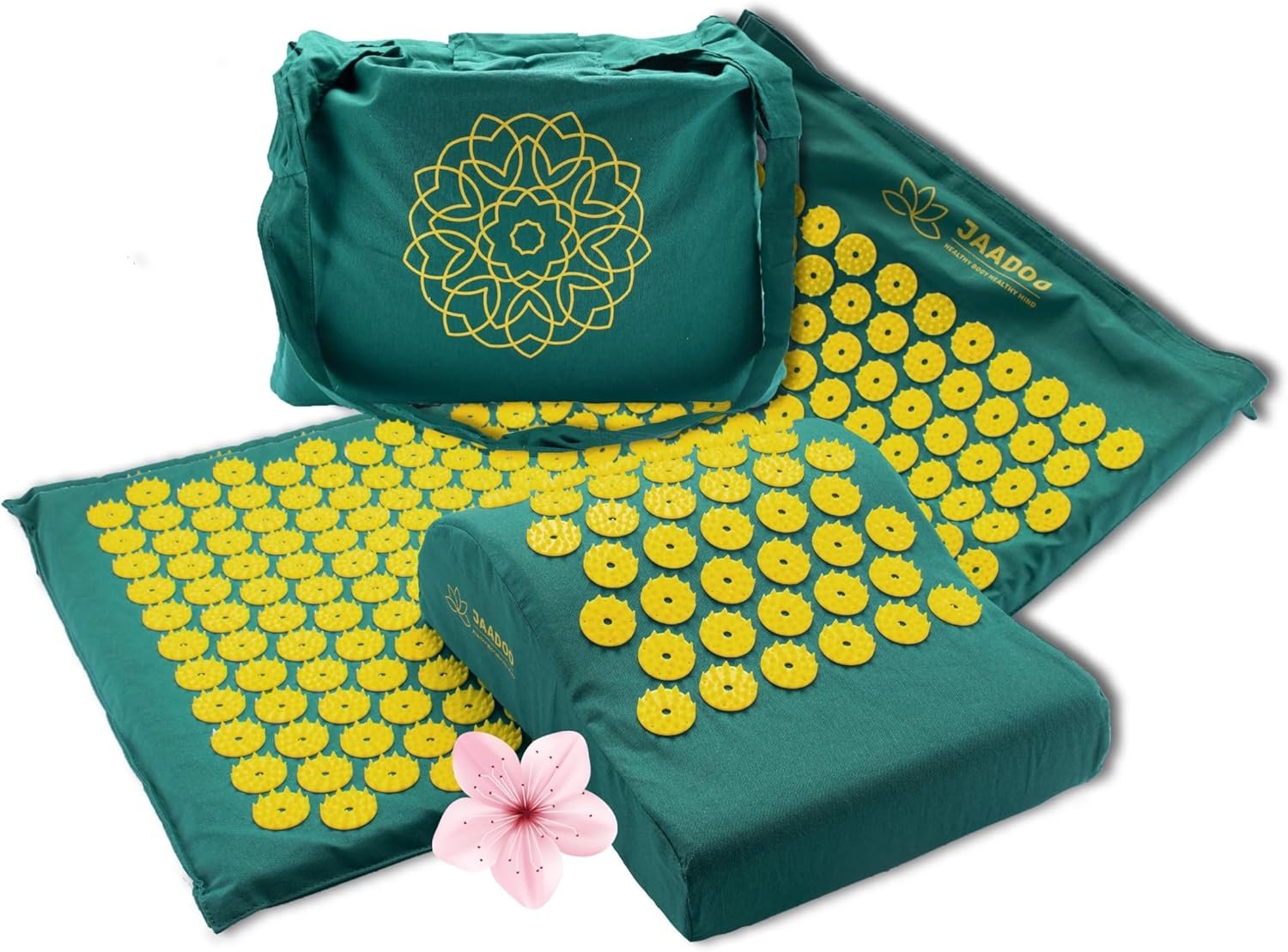 Tapis Acupression Champ de Fleurs + Coussin + Sac - Relaxation Dos et Nuque