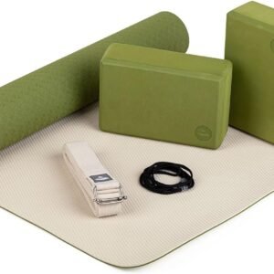Bodhi Kit Yoga Complet pour Débutants Flow – Tapis TPE 6mm, 2 Blocs EVA & Sangle Coton