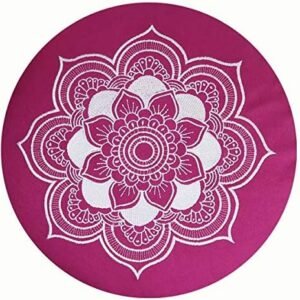 Celine Madeleine Coussin Méditation Sarrasin Bio 33cm – Housse Brodée Mandala Lavable