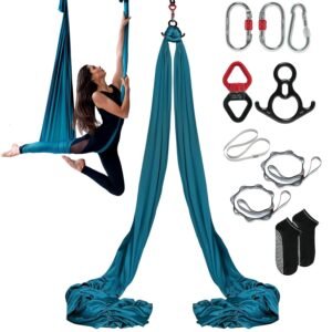 VEVOR Hamac Yoga Aérien 8×2,8m – Kit Balançoire Yoga Inversion Nylon Charge 1000kg Anti-Gravité