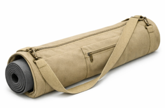 Sac pour tapis de yoga en toile naturelle avec tapis roulé bandoulière réglable