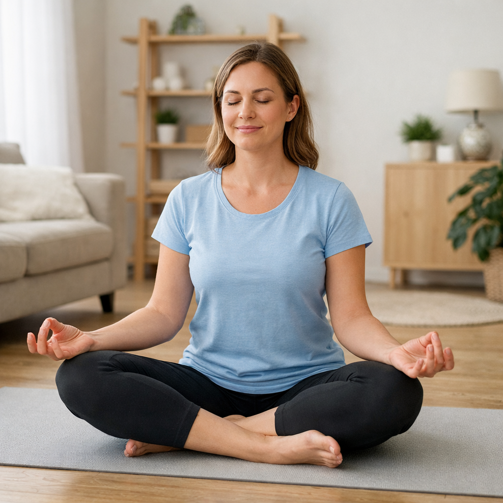 Yoga facile maison débutant posture simple au sol relaxation