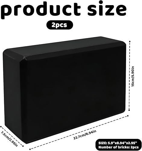 Bloc de Yoga Mousse EVA Haute Densité YOGABLOCK – Extra Large 23x15x10cm Lot de 2