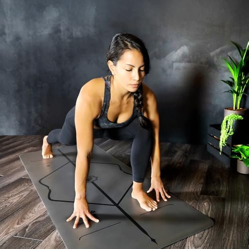 Tapis de Yoga LIFORME Original 4,2mm – Caoutchouc Naturel Alignement Lignes Directrices