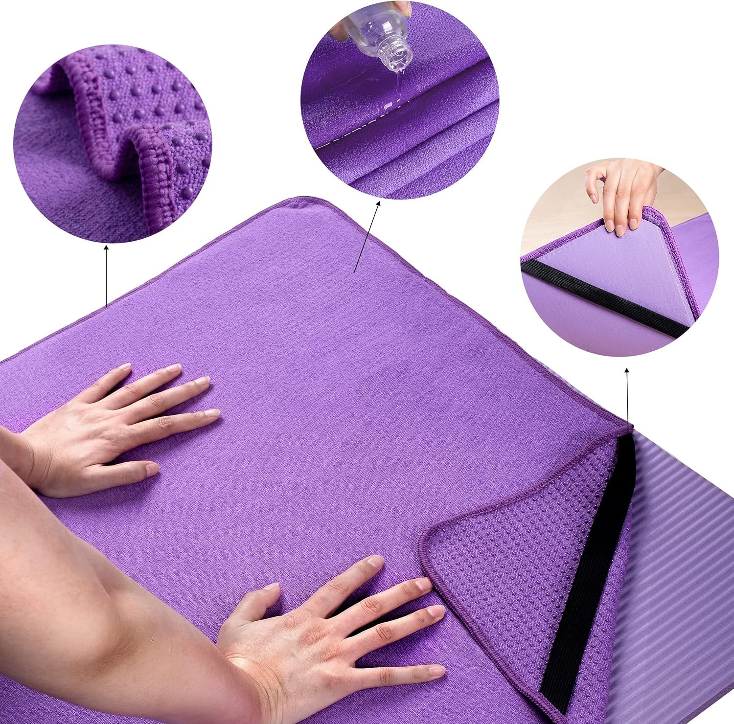 Serviette Yoga Microfibre TOPLUS – Absorbante Séchage Rapide 183x61cm Antidérapante
