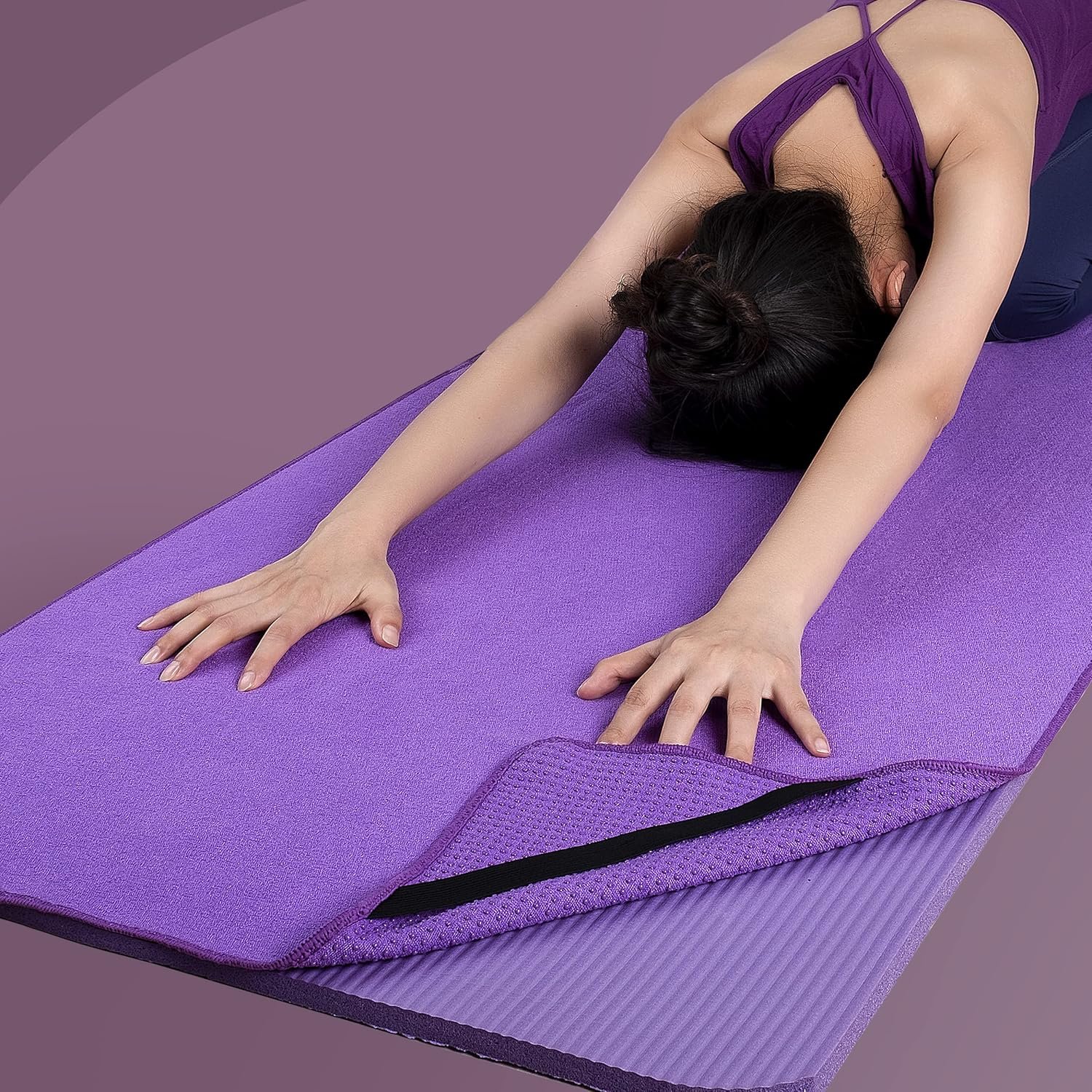 Serviette Yoga Microfibre TOPLUS – Absorbante Séchage Rapide 183x61cm Antidérapante