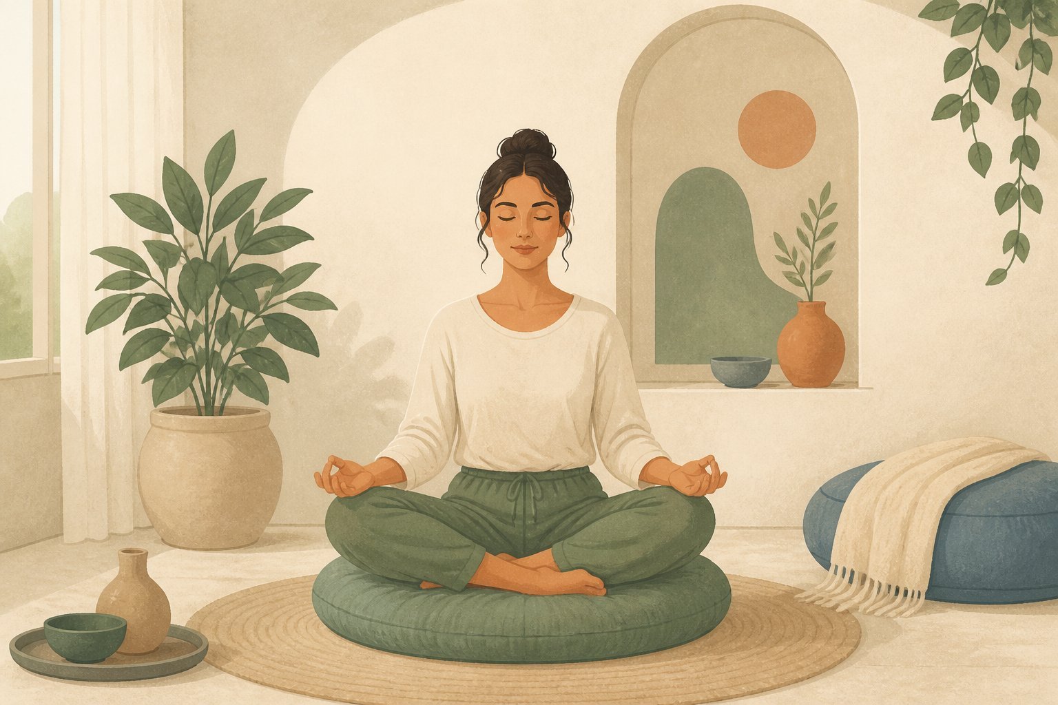 Meditation assise, temps de recentrage d'une seance de kundalini yoga