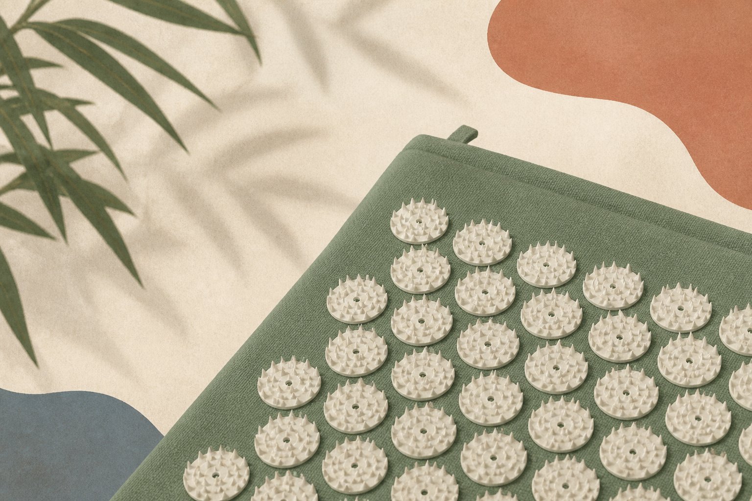 Gros plan sur les picots d'un tapis d'acupression