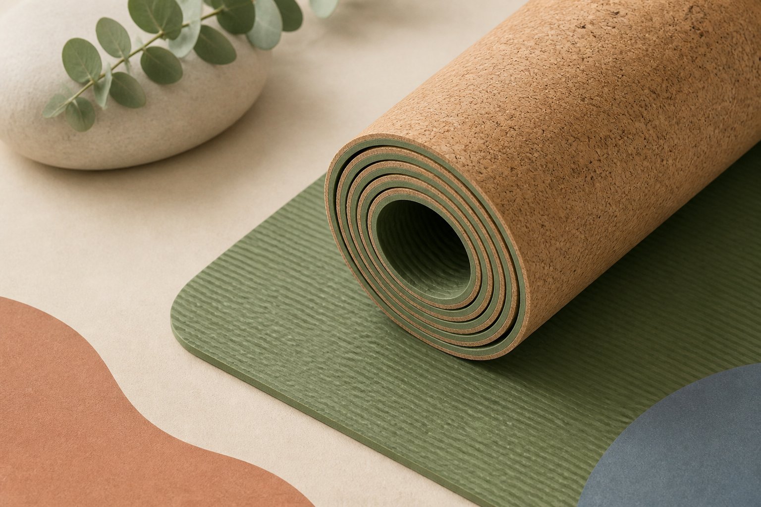 Gros plan texture surface tapis yoga antidérapant TPE avec lignes alignement corporel