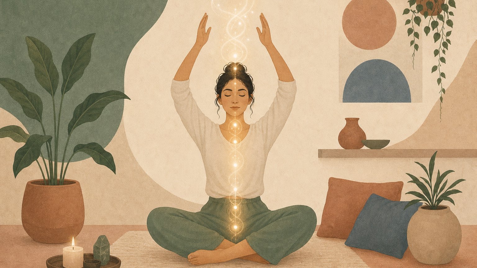 Meditation en kundalini yoga, energie remontant le long de la colonne