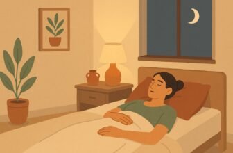 Femme allongée pratiquant la respiration 4-7-8 au coucher