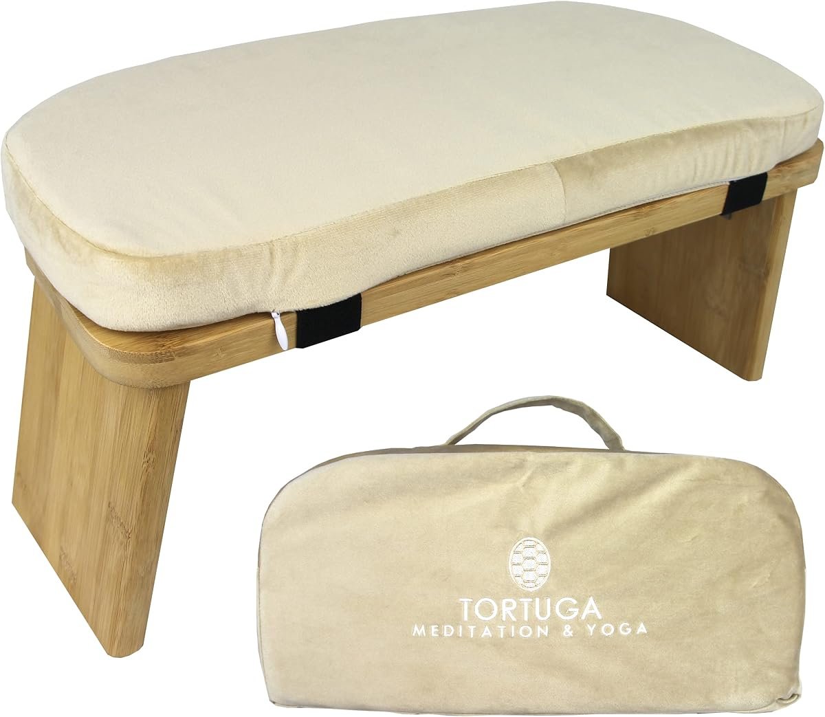 Tortuga Banc de méditation 100% bambou bio avec sac de transport, tabouret seiza