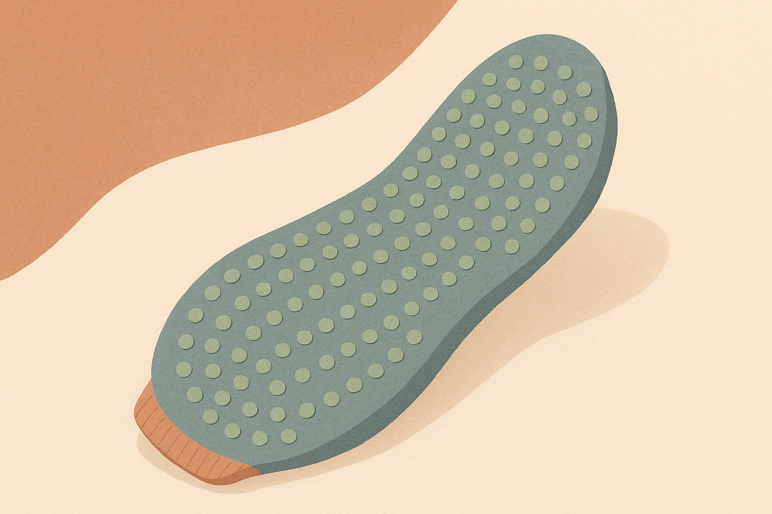 Semelle d'une chaussette de yoga avec picots en silicone