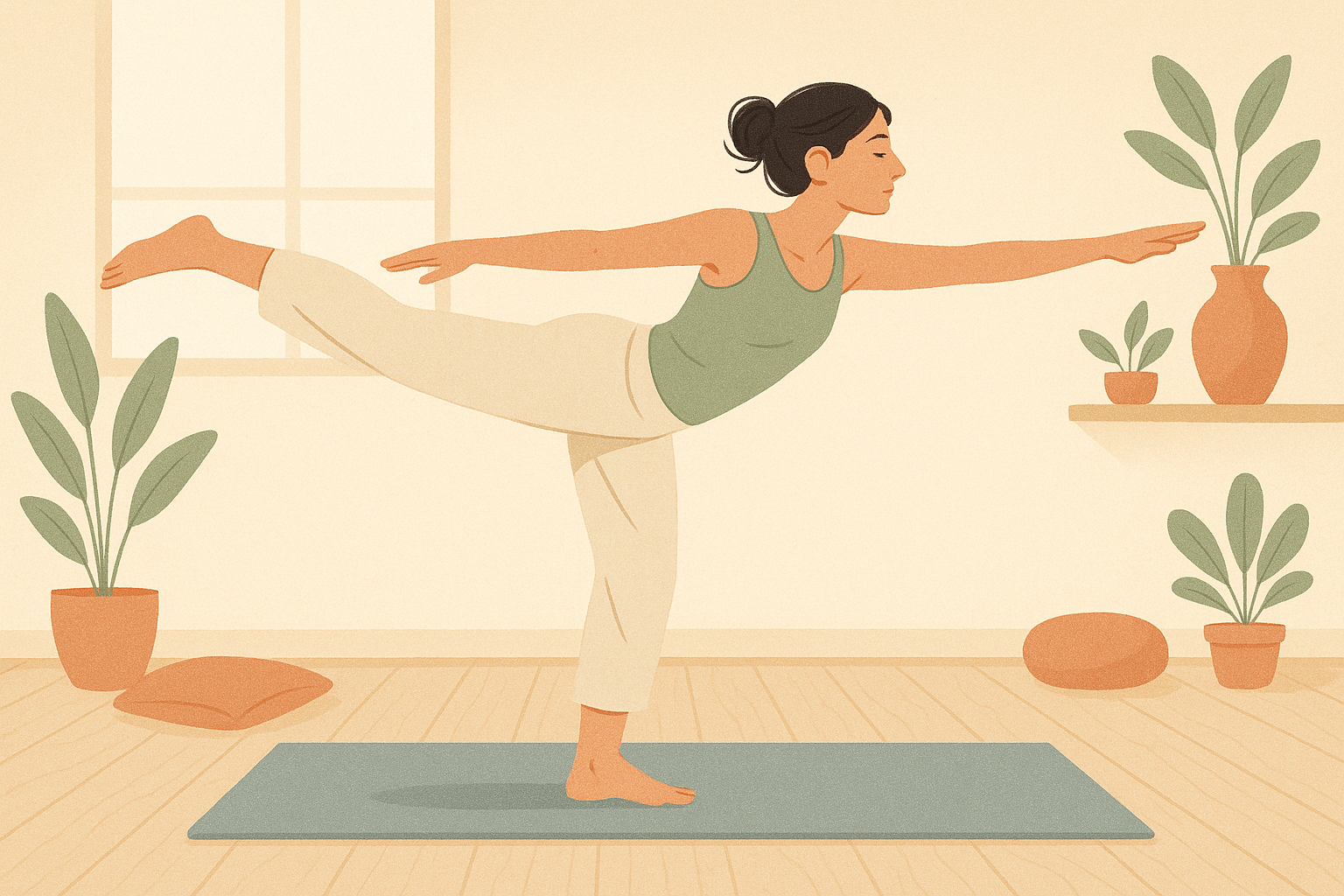 Femme dans un flow de yoga dynamique